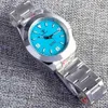 Montre-bracelets 36 mm 39 mm à bord plat plat poli bleu automatique masculin s nh35 ment tandorio marque 904L Explorer cadran