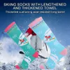 Winter High Tube Socks Kobiety Wspinanie wędrówki na zimno oddychające, grube dno Wygodne odporne na zużycie skarpetki jazdy na nartach rowerowych