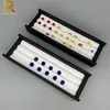 Superior Leder Diamant Display Tablett Box mit magnetischer Abdeckung Steinspeicher Perlen Schmuckständer Gemiene Organizer Hülle Schwarz