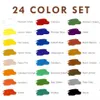 40st akrylfärguppsättning 24 färger aluminiumrör akrylfärg med 7 målningsborstar2 målning knivspalettespongeeasel