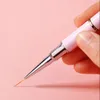 Professionell slitstark nagelkonstborste Dual-End-borstar Set gel nagellack tunn foder blomma målning ritning manikyr verktyg