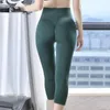 Calças ativas Crepes de crepes de crepe de alta cintura feminina de cintura alta Hip Lift Capri Outdoor Fitness Bottoms Running Yoga