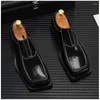 Casual Shoes Fashion Trend Black Leather Men's Flats Loafers Formal Zapatillas Hombre