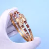 Bangle Copper Gold Plated Side Open Arabic Design Women Middle East Birdal Jewelry Bijoux De Luxe Femme