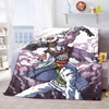 Summer Blankets Sofa Bedspread Couch Home Living Room Decor Anime JoJo Bizarre Adventure Print Flannel Throw Blanket Soft Warm