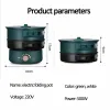 Pots 110 V/220 V Elektrischer Kochkochtopf Klappbare Hotpot Tragbarer Multicooker -Split -Typ -Reiskocher Elektrische Bratpfanne Home Travel 1.6L