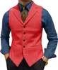 Herrdräkt västar Leisure Wool Tweed Plaid Waistcoat Slim Fit Vests för bröllop