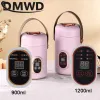 Pots DMWD 1200ml Electric Stew Pot Mini Portable Health Cup Scented Tea Soup Porridge Heating Pot Water Boiler 12H Appointment Travel