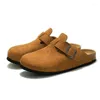 Casual Shoes Closed Toe Slippers For Men And Women Cow Suede Leather Clogs Retro Fashion Beach Clog Slides Cork Sole