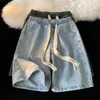 Pantaloncini da uomo jeans jeans shorts elastico coregone con tasche casual spiaggia estiva asciugatura rapida gamba per uomini