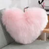 Pillow Heart Shape Lovers Throw Fuzzy Long Faux Fur Decorative Sofa Car Home Office Bedroom Decor Plush