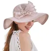 CHAPEURS DE ROGRANT LIGNE LE Large Sun de style coréen de la femme Visor Soleil pliable de style coréen pour femmes pour femmes Summer Bowknot Rhingestone Beach Gorros