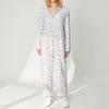 DONNA PAJAMA Stampa floreale a manica lunga salta con cappuccio inverno inverno in flanella da notte in flanella indossare abiti con cerniera s/m/l/xl