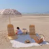 Rattan Tatami Portable Recliner: Folding Beach Wicker Cane Bamboo Lounger Pool Chaise Sun Bed Foldbar Camp Deck ryggstöd