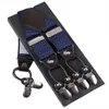 Mode Suspenders Leather 6clips Braces Braces Male vintage Casual Suspensorio Tirante broek Riemvaderhusbanden Geschenk 35120cm 240401