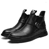 Casual Shoes Summer Men's Leather High-stil koreansk version av trenden bekväm cool