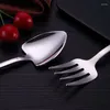 Löffel große Größe 18,5 cm Creative Shovel Form Löffel Gabel Edelstahl Set Mahlzeit Dessert Spezialgabeln Geschirr