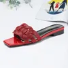Slippers Tendency Luxury Designer Women's Bling Flat Casual Sandals Slides Ladies Quality Leather Shoes Red OverSize 44