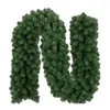 Декоративные цветы 270 см зелень рождественский венок из пластиковой сосны гирлянда DIY ветвь для рождественских деревьев Лестница Камина Сад