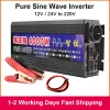 Pure Sine Wave Inverter 3000W 4000W DC 12V 24V till AC 220V 50Hz 60Hz Portable Power Bank Converter Solar Car Inverter Transformer