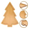 Tassen Weihnachtsbaumschalenplatte geformte Holz Nüsse Teller Besteck Vorspeise Snack Dessert Holzgericht Abendfreund