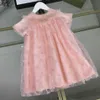 كلاسيكيات Girls PartyDress Kids Designer Clothes Pink Baby Skirt Size 100-160 cm مطرزة تصميم الدانتيل الأميرة فستان 24April