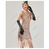 Plus w rozmiarze 1920. Art Deco długie frędzlone cekinowe koraliki Flower Roaring 20s Great Gatsby Art Deco Elegancka sukienka damska