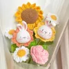 Dekorativa blommor Kawaii Sticked Flower Cartoon Hand-Woven Creative Handmade Wedding Decor Handcraft Gift Mors dag