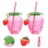 Verres à vin 2pcs tasses de paille créatives jolies boisson pratique de la fraise