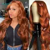 Ali Grace Orange Ginger Brown Fave Koronkowe przednie ludzkie włosy peruki Brazylijskie 13x4 koronkowe perukę przedni