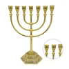 Kandelhouders Hanukkah Candelabras Holder 7 Branch Stand voor Israël Festief