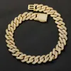 Collier Gold de 20 mm VVS Moisanite Gold Set Cuban Set Custom Pass Diamond Tester Miami Mans Hip Hop Bijoux Bracelet Bracelet Collarbone pour femmes