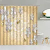 Shower Curtains Flower Butterfly Green Leaf Curtain Rose Sunflower Black White Stripes Fabric Bathroom Home Supplies With Hook Decoration