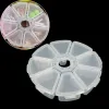 Useful Mini Plastic Round 8 Cell Compartment Pill Jewelry Organiser Container Storage Box case