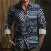 Casual shirts voor heren 2024 Etnische stijl Gedrukt shirt voor dagelijkse vakantie Street Hoogwaardige mode Comfortabele stofontwerpster Kleding