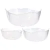 Bols 3 pcs gros bol en verre servant une grande salade irrégulière divertissant le mélange de bagatelles