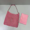 클래식 여성 토트 가방 loulou bag lafite 빨대 짠 숄더 가방 Yslbagss 고급 핸드백 큰 라피아 끈적으로 고급스러운 해변 가방 빨대 짠 금속 복합 가방