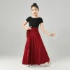 Kinesisk traditionell dräkt tibetanska danskläder flickor tränar kjol mongolisk dans stor sväng kjol klassiska dräkter