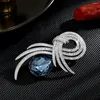 Brooches Luxurious Exquisite Angel Wing Jewel Feather Brooch Women's Fashion Charm Pearl Inlaid Diamond Metal High-end