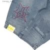 Heren jeans borduurwerk rechtstreeks brede pijpen jeans heren en dames streetwear 2023 nieuwe harjuku letters casual eenvoudige flaggy jeans y2k broek l49