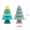 Baby Silicone Stacking Toys BPA Blocs d'arbres de Noël gratuits