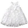 Girl's jurken kinderen meisjes 3d vlinder Suspender jurk 2023 mode zomer baby meisje mode witte prinses mouwloze jurk