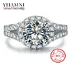 Yhamni Real Solid 925 Silver Wedding Rings Jewelry for Women 2 Carat Sona CZ Diamond Engagement RingsアクセサリーXMJ5103464676