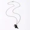 Kettingen drop olie witte dinosaurus hanger zwarte chokers cartoon sleutelbeen Koreaanse stijl ketting kettingen