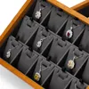 Mishitu Solid Wood Jewelry Box med transparent akryl lock smycken lagringsorganisatör fall örhängen ring tillbehör lagringslåda