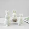 3D Eggshell Rabbit Candle Silicone mögel Easter Bunny Soap Harts Gips Making Set Chocolate Cake Decor Baking Mold Lovely Gift