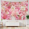 Стеновые гобелена красивая розовая кустарниковые гобелена, висящие романтические свежие Daisy Ins в стиле свадебная вечеринка R0411
