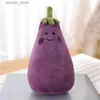 Fyllda plyschdjur jätte anime figur aubergine plysch kudde kawaii grönsak fylld doll barn leksaker kawaii rum dekoration födelsedag present l411