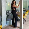 One Shoulder Chain Hollowed Out Jumpsuit Micro Raked Tight All-in-one Pants Buttock Lifting Wide Withdrawal Jumpsuit Leggings