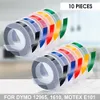 Tape etichetta a colori Mix da 10pk 9mm per dymo 12965 dymo 1610 1880 dymo labller motex e101 manuale da scrivere manuale 3d etichetta etichetta